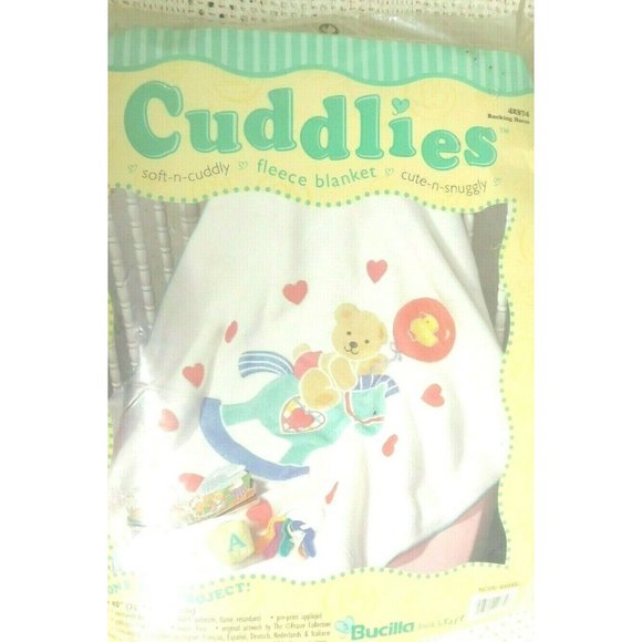 Bucilla Kwik Kraft Cuddlies Rocking Horse Fleece Blanket Kit - Picture 1 of 5